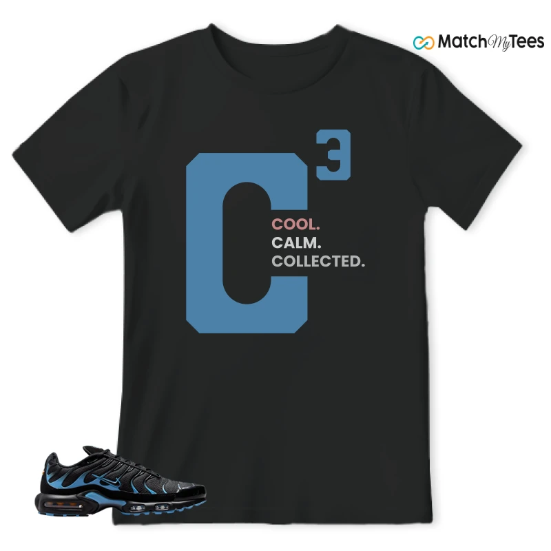 NIKE AIR MAX PLUS BLACK UNIVERSITY BLUE (2022) SNEAKER Matching Tees t-shirt