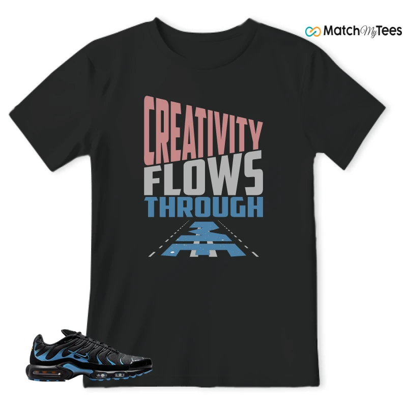 NIKE AIR MAX PLUS BLACK UNIVERSITY BLUE (2022) SNEAKER Matching Tees t-shirt
