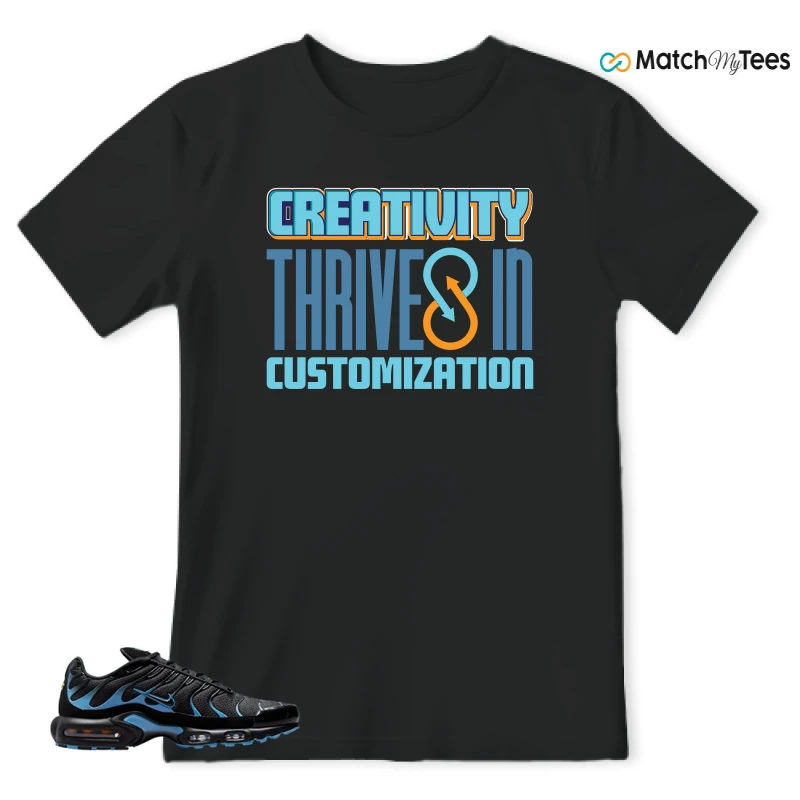 NIKE AIR MAX PLUS BLACK UNIVERSITY BLUE (2022) SNEAKER Matching Tees t-shirt