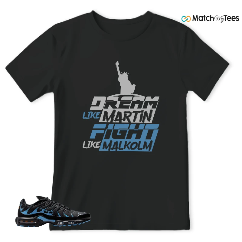 NIKE AIR MAX PLUS BLACK UNIVERSITY BLUE (2022) SNEAKER Matching Tees t-shirt