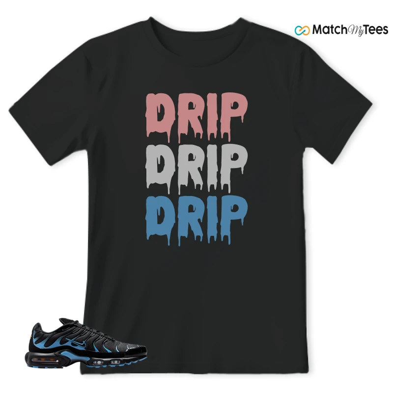 NIKE AIR MAX PLUS BLACK UNIVERSITY BLUE (2022) SNEAKER Matching Tees t-shirt