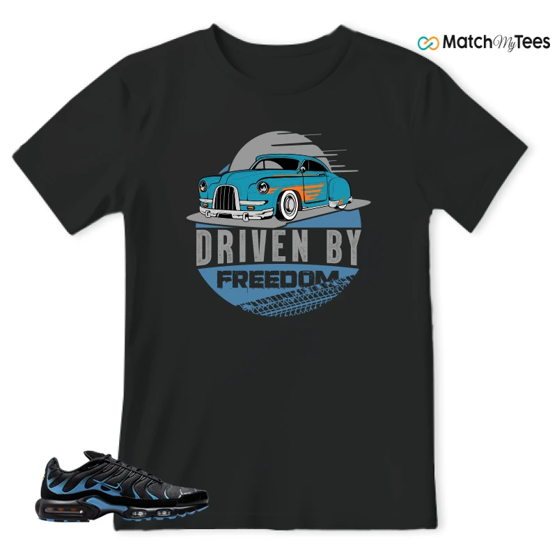 NIKE AIR MAX PLUS BLACK UNIVERSITY BLUE (2022) SNEAKER Matching Tees t-shirt