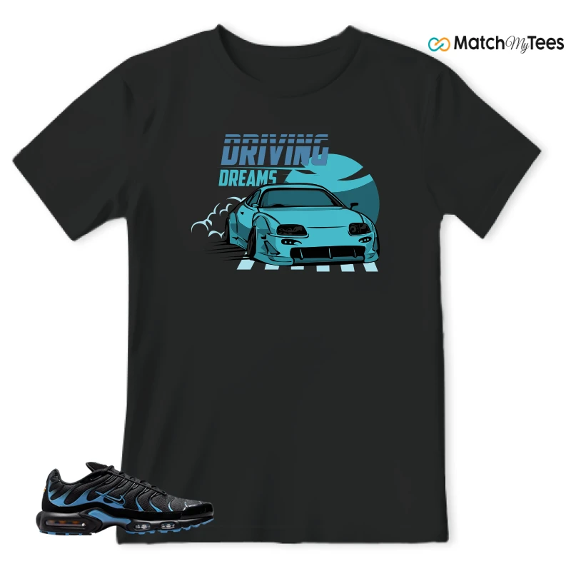 NIKE AIR MAX PLUS BLACK UNIVERSITY BLUE (2022) SNEAKER Matching Tees t-shirt