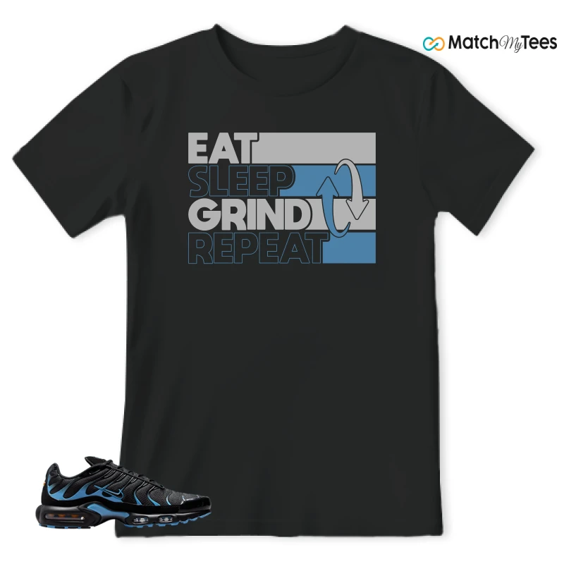 NIKE AIR MAX PLUS BLACK UNIVERSITY BLUE (2022) SNEAKER Matching Tees t-shirt