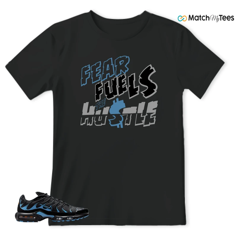 NIKE AIR MAX PLUS BLACK UNIVERSITY BLUE (2022) SNEAKER Matching Tees t-shirt