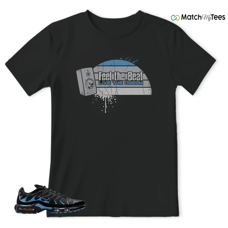 NIKE AIR MAX PLUS BLACK UNIVERSITY BLUE (2022) SNEAKER Matching Tees t-shirt
