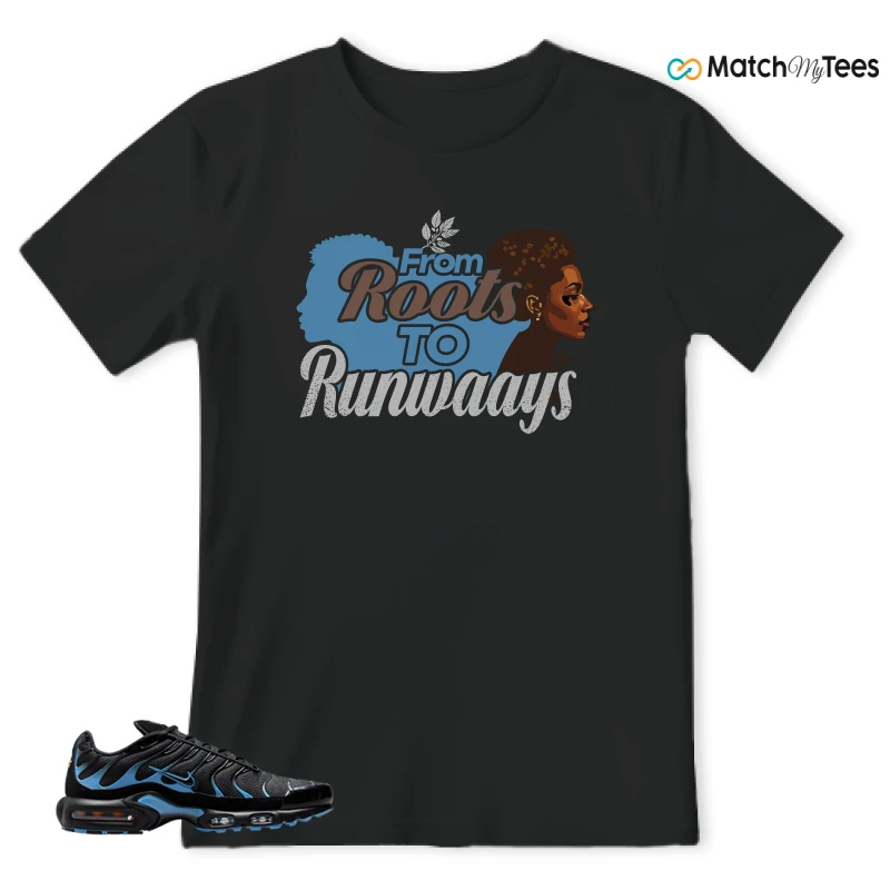 NIKE AIR MAX PLUS BLACK UNIVERSITY BLUE (2022) SNEAKER Matching Tees t-shirt