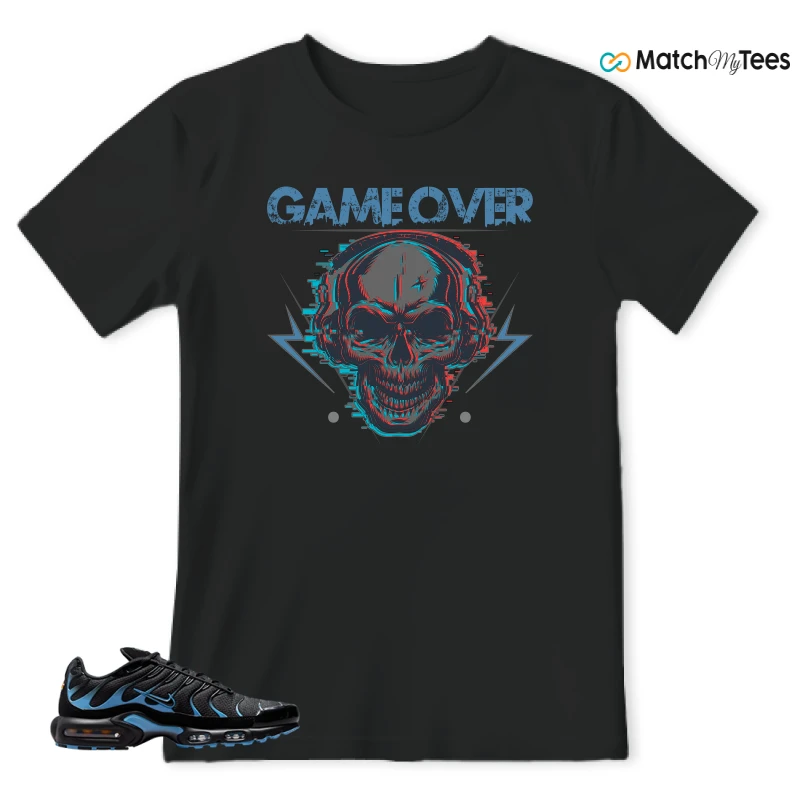 NIKE AIR MAX PLUS BLACK UNIVERSITY BLUE (2022) SNEAKER Matching Tees t-shirt