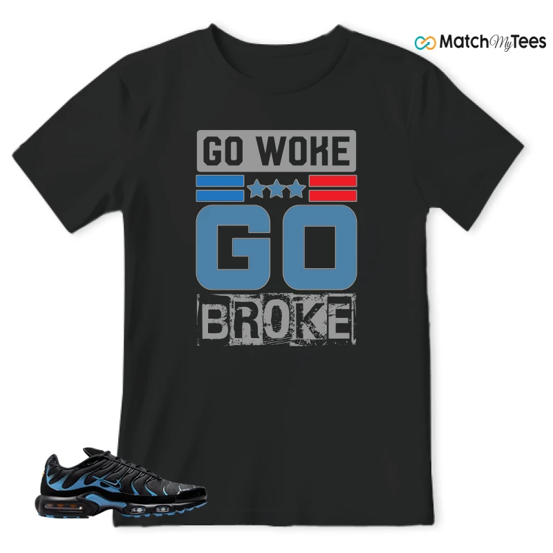 NIKE AIR MAX PLUS BLACK UNIVERSITY BLUE (2022) SNEAKER Matching Tees t-shirt