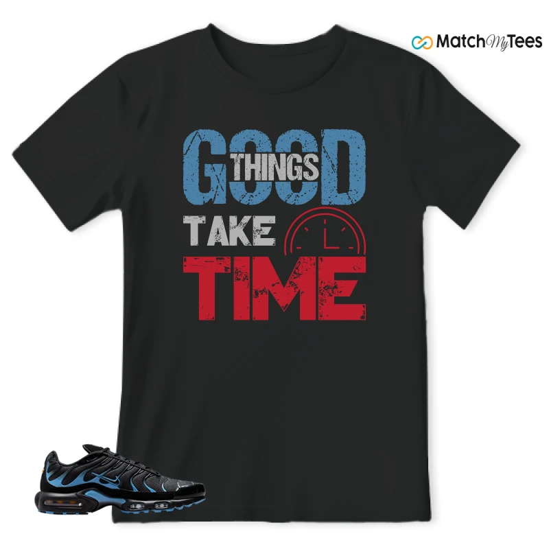 NIKE AIR MAX PLUS BLACK UNIVERSITY BLUE (2022) SNEAKER Matching Tees t-shirt