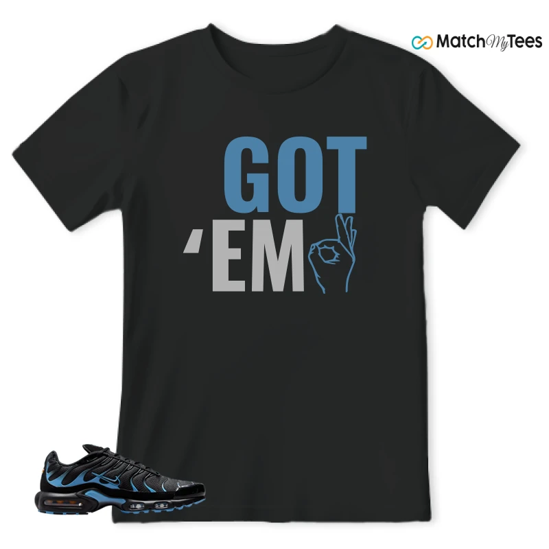 NIKE AIR MAX PLUS BLACK UNIVERSITY BLUE (2022) SNEAKER Matching Tees t-shirt