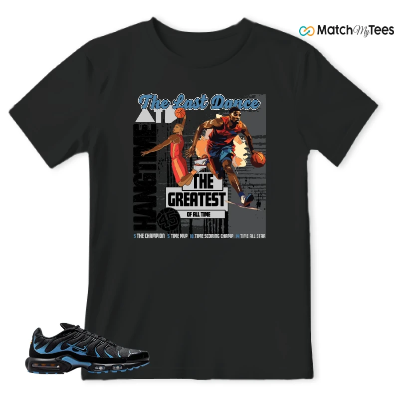 NIKE AIR MAX PLUS BLACK UNIVERSITY BLUE (2022) SNEAKER Matching Tees t-shirt