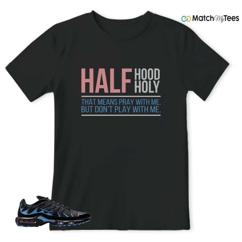 NIKE AIR MAX PLUS BLACK UNIVERSITY BLUE (2022) SNEAKER Matching Tees t-shirt