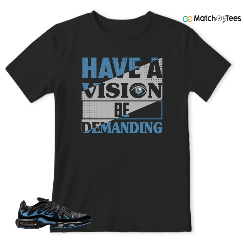 NIKE AIR MAX PLUS BLACK UNIVERSITY BLUE (2022) SNEAKER Matching Tees t-shirt