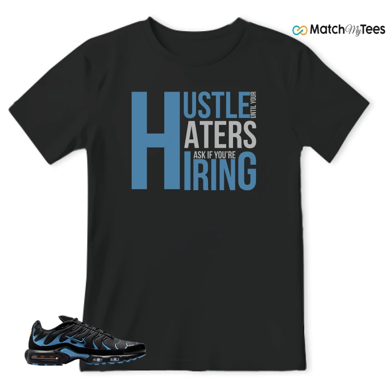 NIKE AIR MAX PLUS BLACK UNIVERSITY BLUE (2022) SNEAKER Matching Tees t-shirt