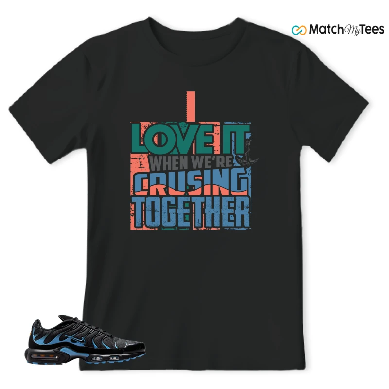 NIKE AIR MAX PLUS BLACK UNIVERSITY BLUE (2022) SNEAKER Matching Tees t-shirt