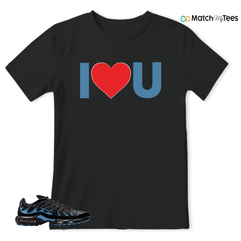 NIKE AIR MAX PLUS BLACK UNIVERSITY BLUE (2022) SNEAKER Matching Tees t-shirt