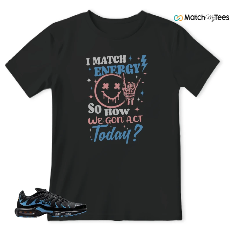 NIKE AIR MAX PLUS BLACK UNIVERSITY BLUE (2022) SNEAKER Matching Tees t-shirt