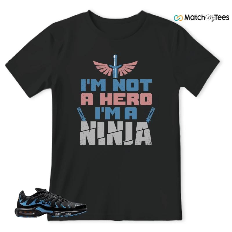 NIKE AIR MAX PLUS BLACK UNIVERSITY BLUE (2022) SNEAKER Matching Tees t-shirt