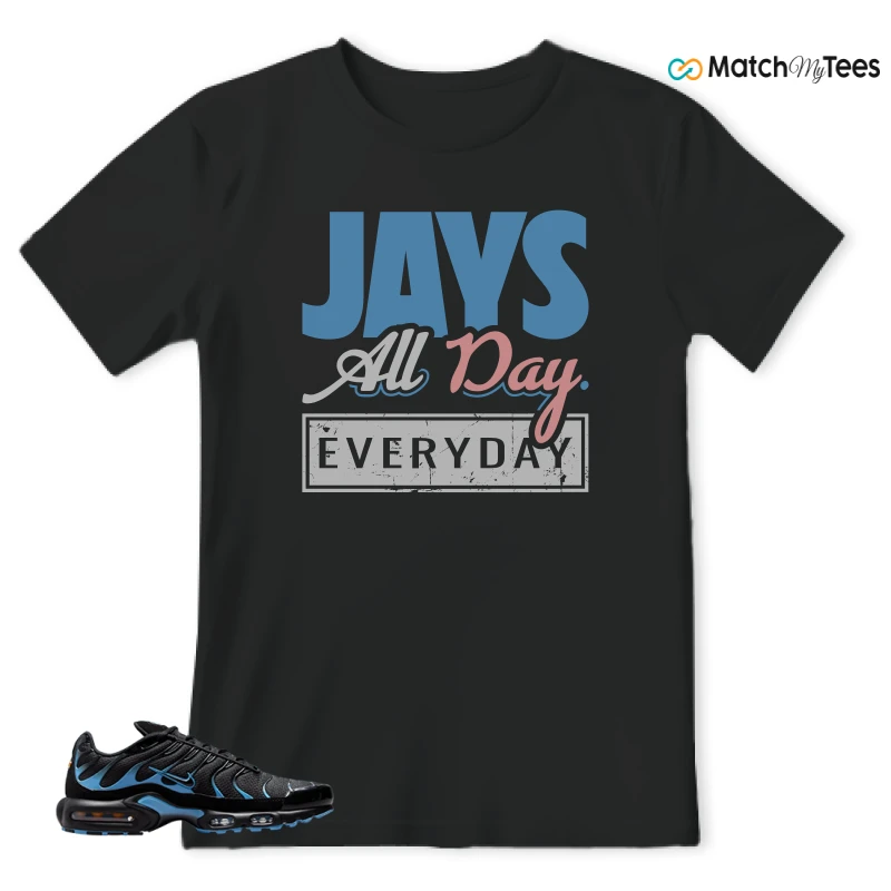 NIKE AIR MAX PLUS BLACK UNIVERSITY BLUE (2022) SNEAKER Matching Tees t-shirt