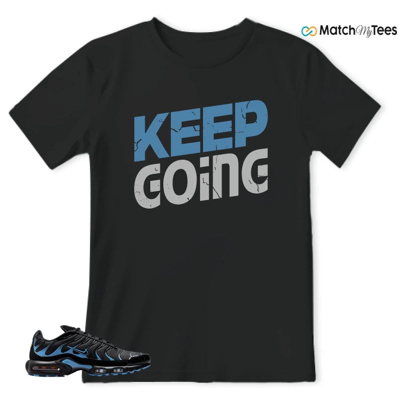NIKE AIR MAX PLUS BLACK UNIVERSITY BLUE (2022) SNEAKER Matching Tees t-shirt