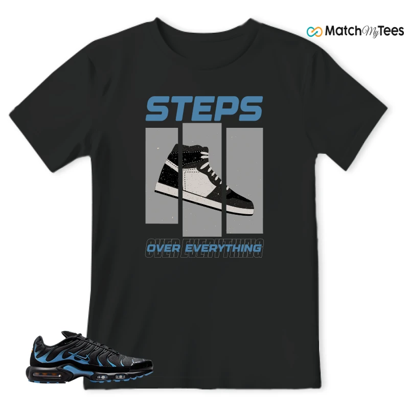 NIKE AIR MAX PLUS BLACK UNIVERSITY BLUE (2022) SNEAKER Matching Tees t-shirt