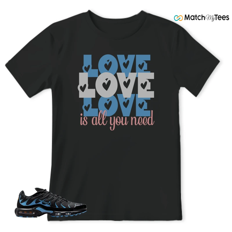 NIKE AIR MAX PLUS BLACK UNIVERSITY BLUE (2022) SNEAKER Matching Tees t-shirt
