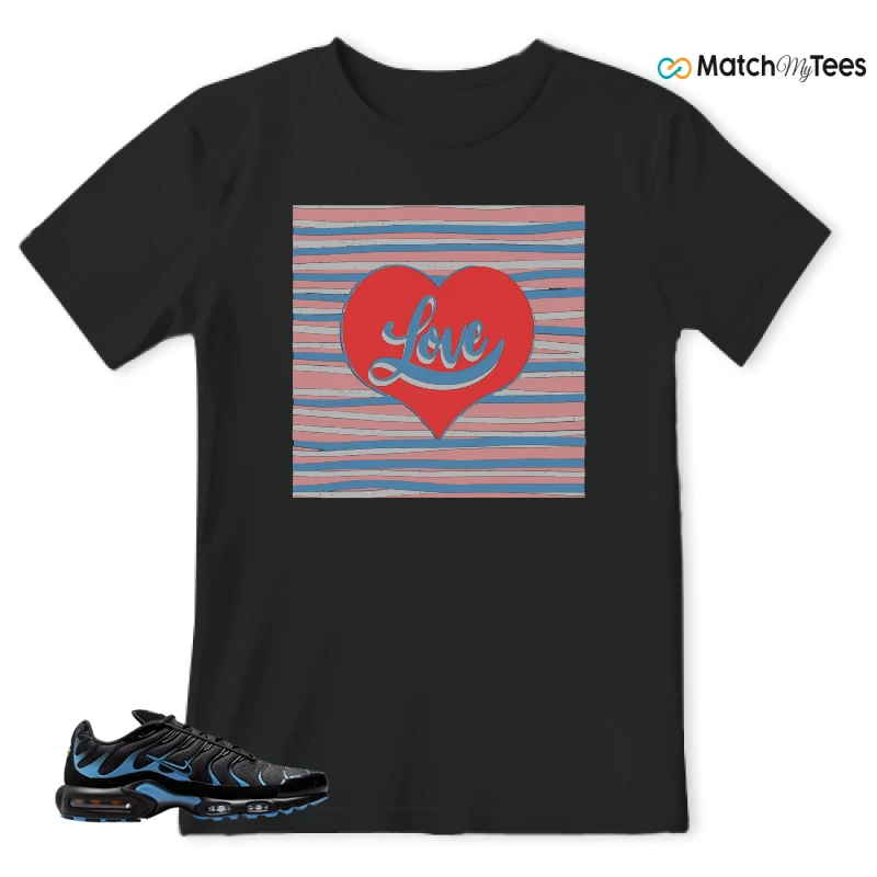 NIKE AIR MAX PLUS BLACK UNIVERSITY BLUE (2022) SNEAKER Matching Tees t-shirt