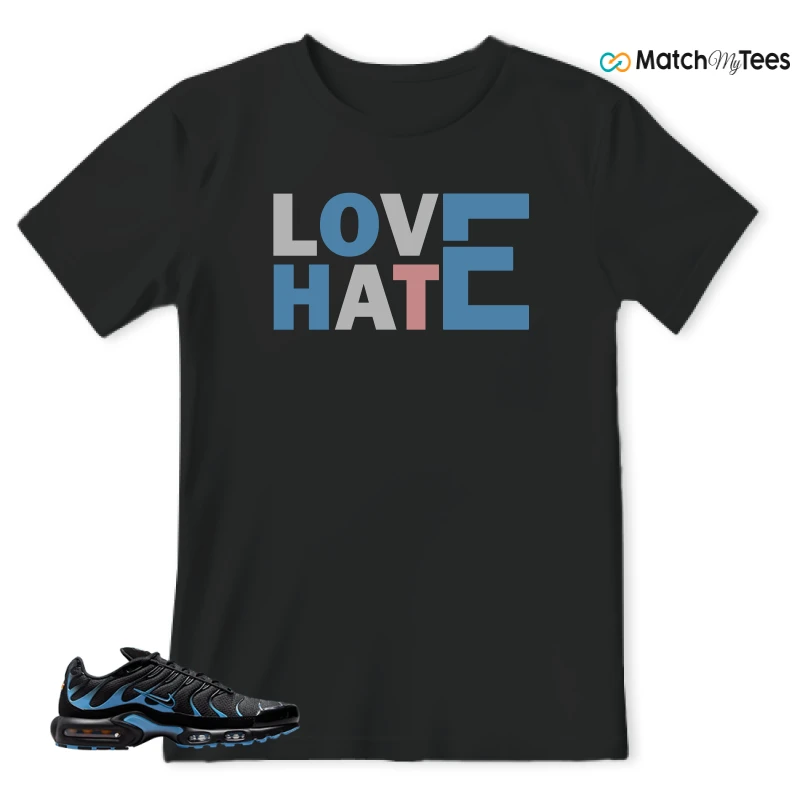 NIKE AIR MAX PLUS BLACK UNIVERSITY BLUE (2022) SNEAKER Matching Tees t-shirt