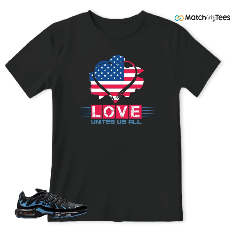 NIKE AIR MAX PLUS BLACK UNIVERSITY BLUE (2022) SNEAKER Matching Tees t-shirt