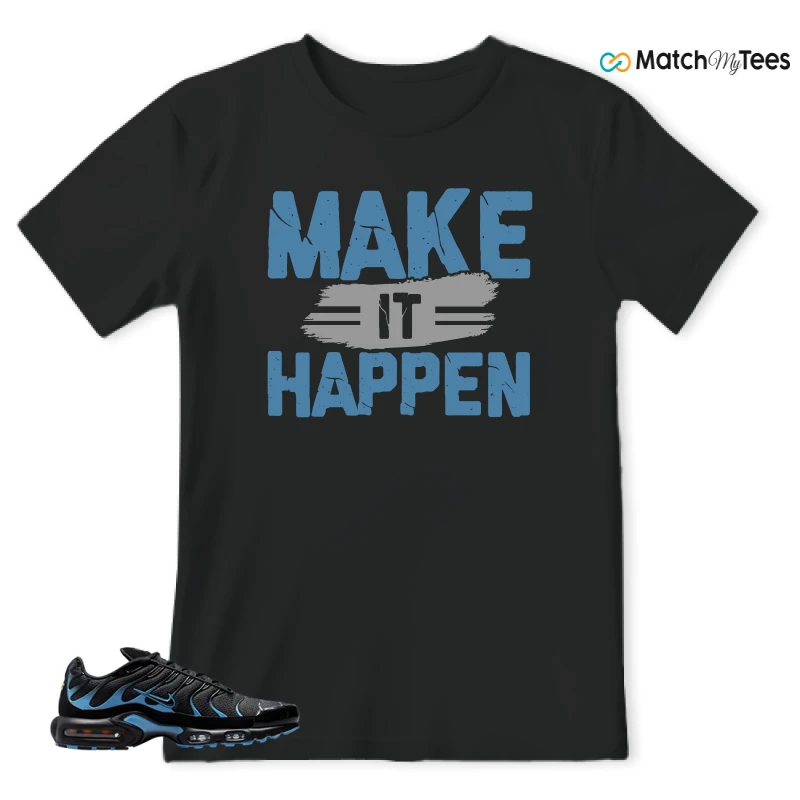 NIKE AIR MAX PLUS BLACK UNIVERSITY BLUE (2022) SNEAKER Matching Tees t-shirt