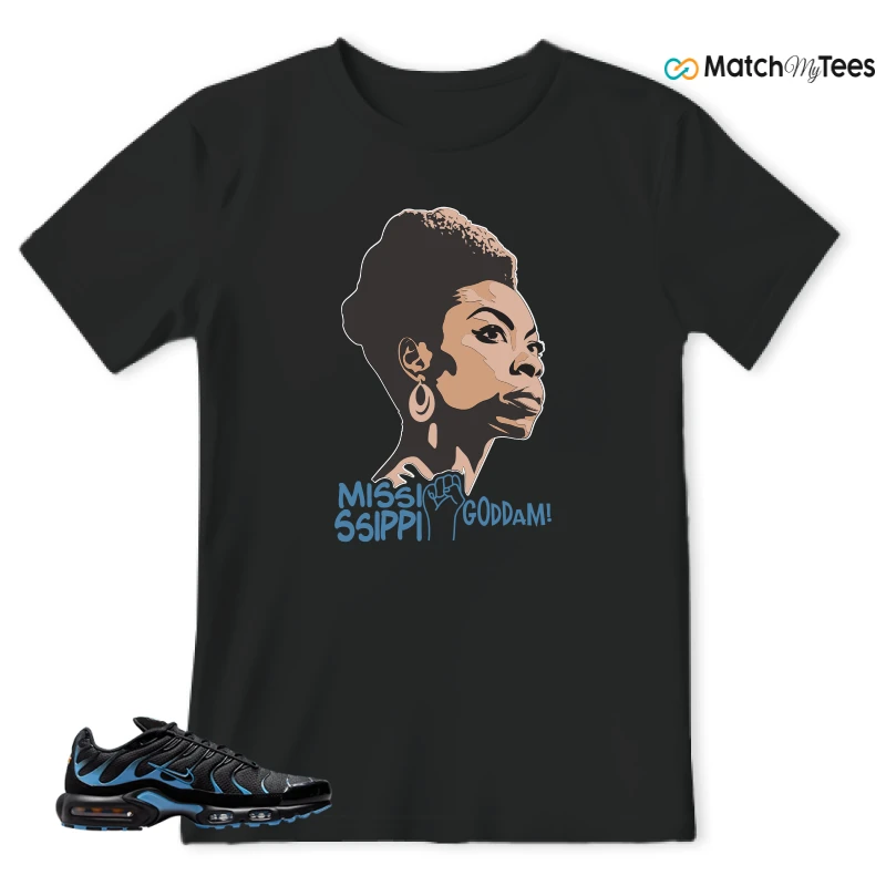 NIKE AIR MAX PLUS BLACK UNIVERSITY BLUE (2022) SNEAKER Matching Tees t-shirt