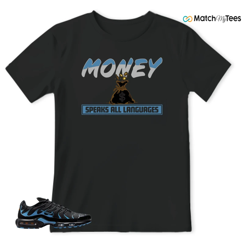 NIKE AIR MAX PLUS BLACK UNIVERSITY BLUE (2022) SNEAKER Matching Tees t-shirt