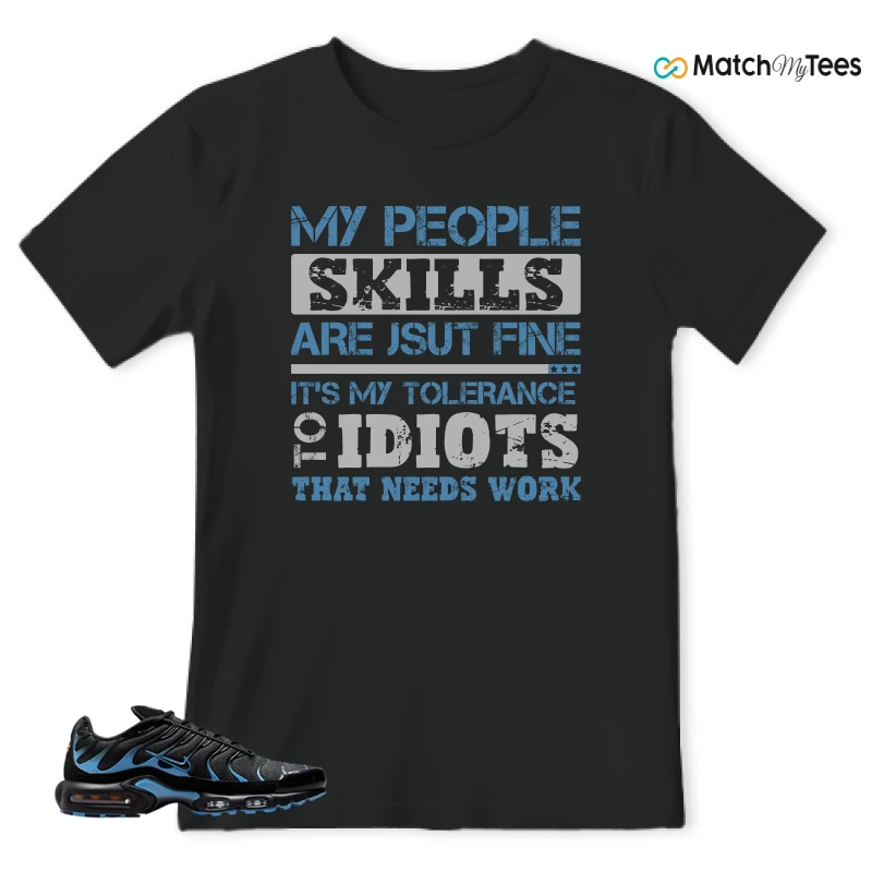 NIKE AIR MAX PLUS BLACK UNIVERSITY BLUE (2022) SNEAKER Matching Tees t-shirt