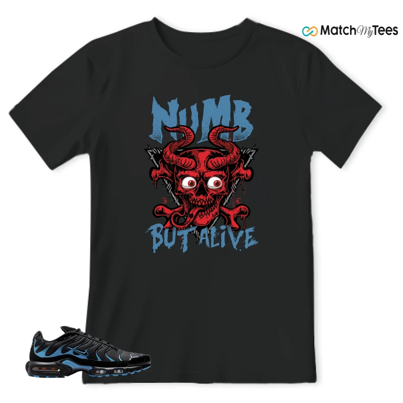 NIKE AIR MAX PLUS BLACK UNIVERSITY BLUE (2022) SNEAKER Matching Tees t-shirt