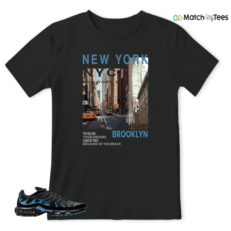 NIKE AIR MAX PLUS BLACK UNIVERSITY BLUE (2022) SNEAKER Matching Tees t-shirt