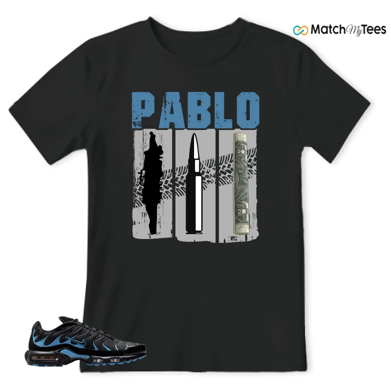NIKE AIR MAX PLUS BLACK UNIVERSITY BLUE (2022) SNEAKER Matching Tees t-shirt