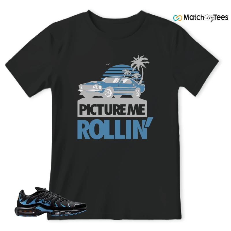 NIKE AIR MAX PLUS BLACK UNIVERSITY BLUE (2022) SNEAKER Matching Tees t-shirt