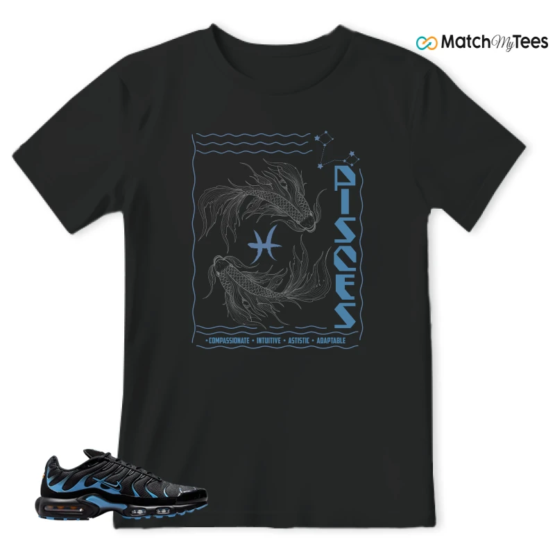 NIKE AIR MAX PLUS BLACK UNIVERSITY BLUE (2022) SNEAKER Matching Tees t-shirt