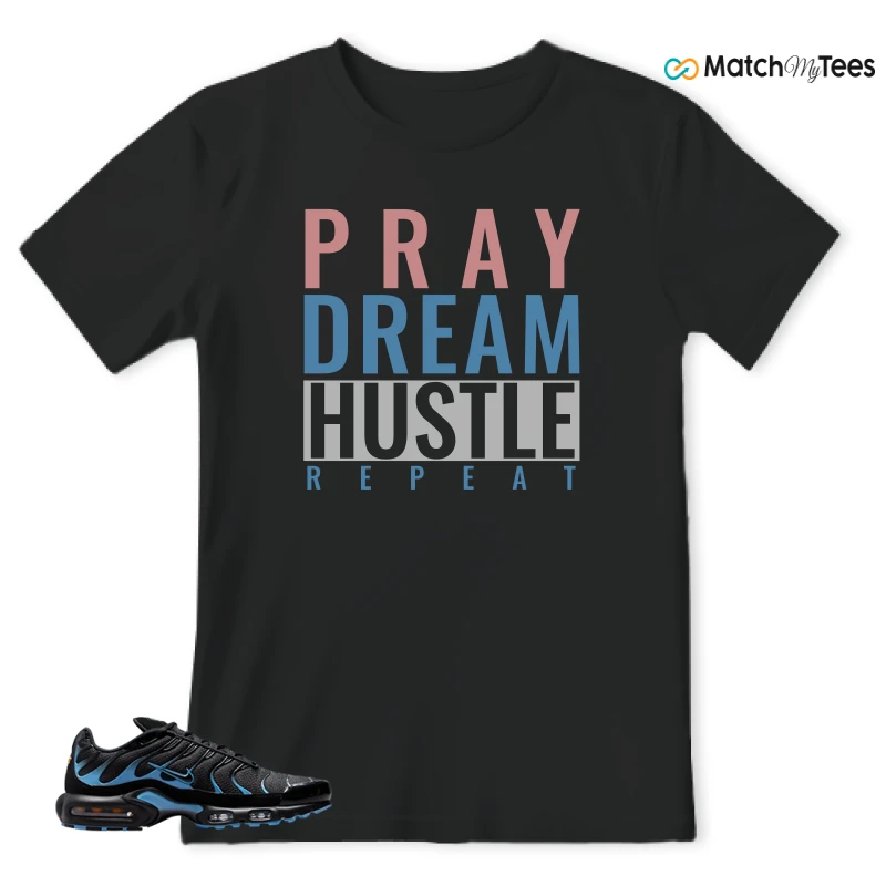NIKE AIR MAX PLUS BLACK UNIVERSITY BLUE (2022) SNEAKER Matching Tees t-shirt
