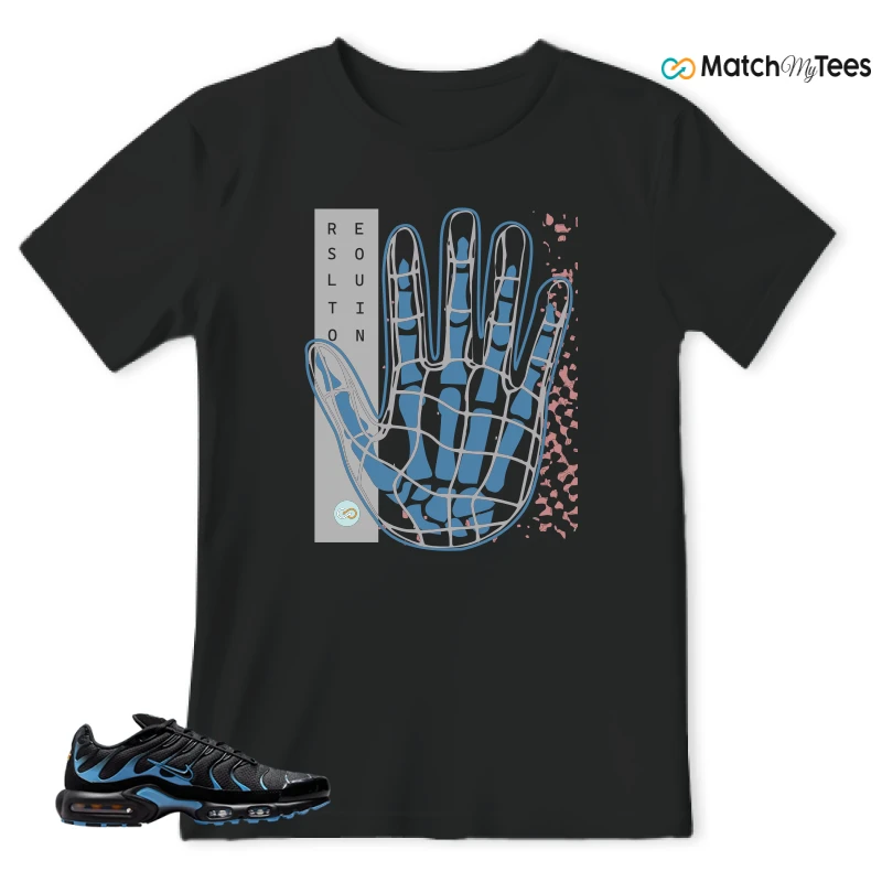 NIKE AIR MAX PLUS BLACK UNIVERSITY BLUE (2022) SNEAKER Matching Tees t-shirt