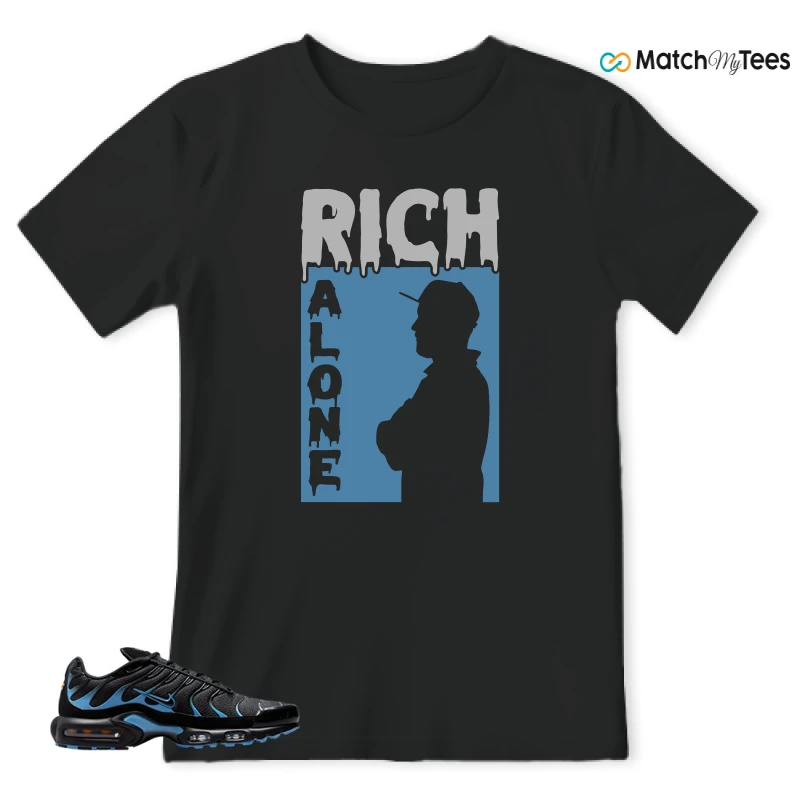 NIKE AIR MAX PLUS BLACK UNIVERSITY BLUE (2022) SNEAKER Matching Tees t-shirt