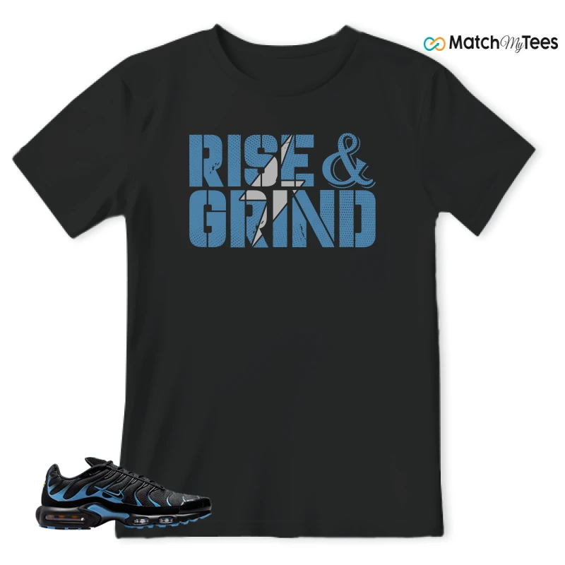 NIKE AIR MAX PLUS BLACK UNIVERSITY BLUE (2022) SNEAKER Matching Tees t-shirt