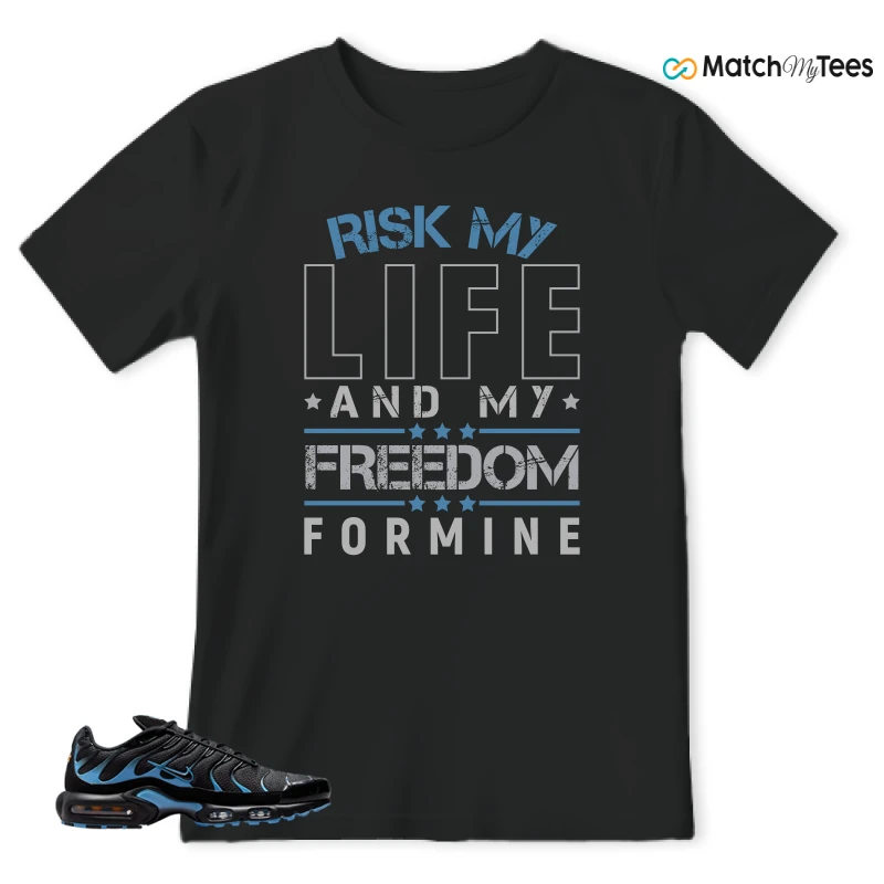 NIKE AIR MAX PLUS BLACK UNIVERSITY BLUE (2022) SNEAKER Matching Tees t-shirt
