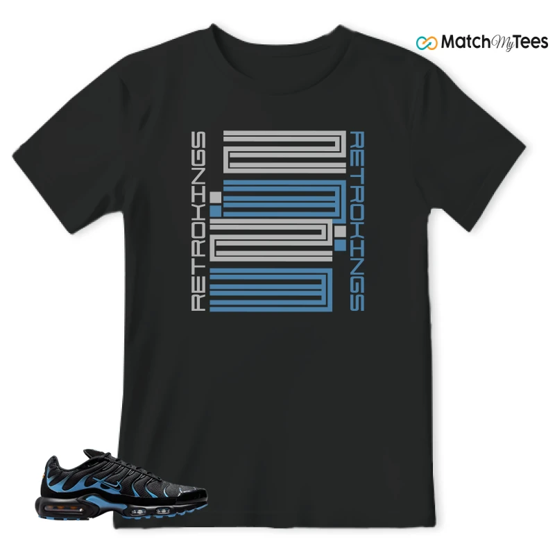 NIKE AIR MAX PLUS BLACK UNIVERSITY BLUE (2022) SNEAKER Matching Tees t-shirt
