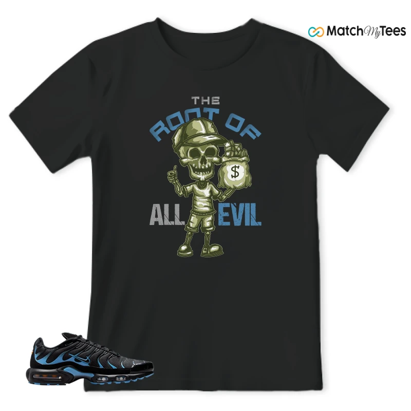 NIKE AIR MAX PLUS BLACK UNIVERSITY BLUE (2022) SNEAKER Matching Tees t-shirt