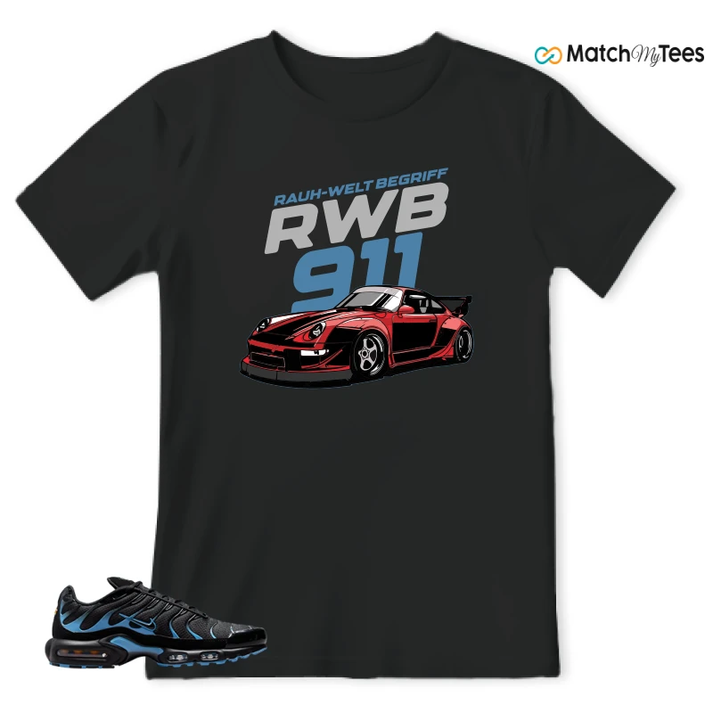 NIKE AIR MAX PLUS BLACK UNIVERSITY BLUE (2022) SNEAKER Matching Tees t-shirt