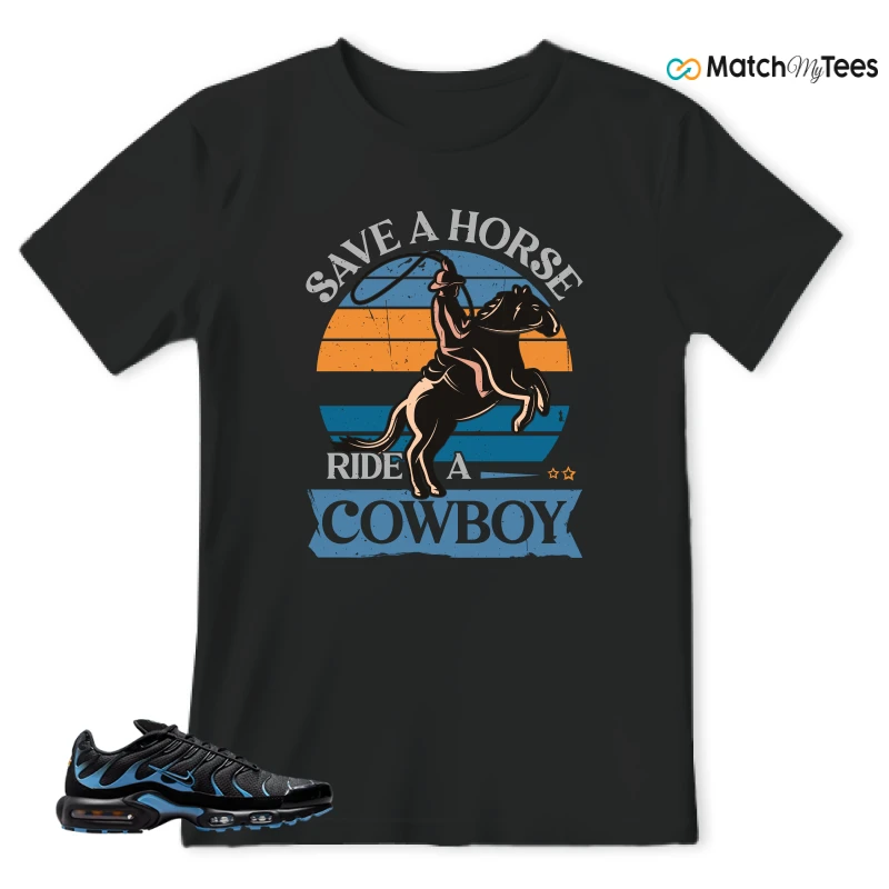 NIKE AIR MAX PLUS BLACK UNIVERSITY BLUE (2022) SNEAKER Matching Tees t-shirt