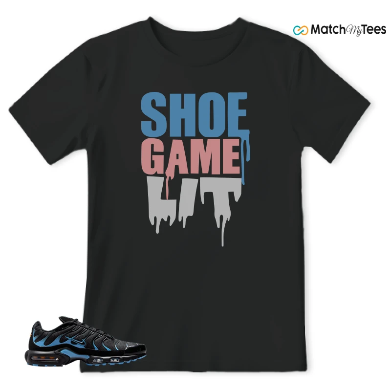 NIKE AIR MAX PLUS BLACK UNIVERSITY BLUE (2022) SNEAKER Matching Tees t-shirt