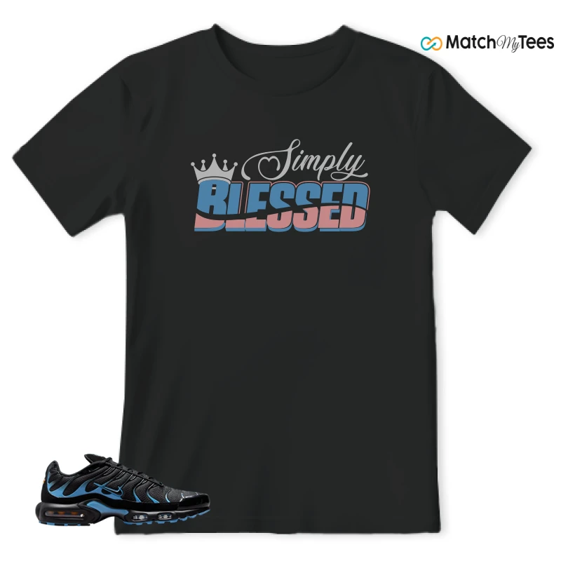 NIKE AIR MAX PLUS BLACK UNIVERSITY BLUE (2022) SNEAKER Matching Tees t-shirt